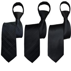 NASEBEMU Necktie, One-Touch Men's, 3 Seconds Wear, Set of 3, No Tie, Easy Zipper, One-touch Necktie, School Entrance Ceremonies, Graduation Ceremonies, Job Hunting, Weddings, Funerals, Father's Day,