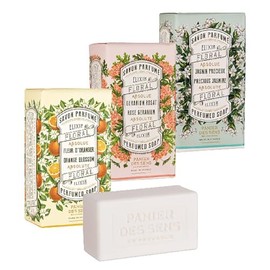 Panierdessens Absolute Perfumed Soap, 3 Pack (Orange Blossom, Rose, Geranium, Jasmine), Made in France, Southern France, Provence, Scented Soap