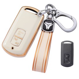 LETINGFAR Key Case, For Honda Motorcycles, Smart Key Case, Key Cover, TPU, Key Holder, For Honda Motorcycles, X-ADV, Forza125/300, etc, white