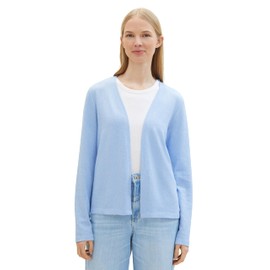 TOM TAILOR Women's Basic T-Shirt Cardigan, 34910 - Light Fjord Blue Melange