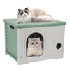 Plastic Cat House for Indoor Outdoor, Weatherproof Outside Cat House