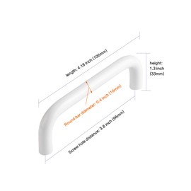 funifiti 5 Pack Bright White Handle Cabinet Drawer Modern Pull Child Bedroom pulls 3.8 Inch(96mm) Hole Center Curved pulls ​Carrying Handles (5, Bright White, 3.8 Inch(96mm))