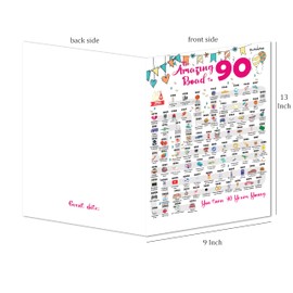 90th Birthday Decorations Card for 90 Years Old Women or Men. Party Decor Supply Ideas for Him or Her. Road to 90 Print Born in 1934 Table Decor Poster. Back In 1934 Huge Mailing Cards & Envelope