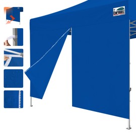 Eurmax USA 10FT Instant Canopy SunWall with Middle Zipper Wall for Pop Up Canopy Tent，1 Pack Sidewall for Outdoor Shade(Royal Blue)