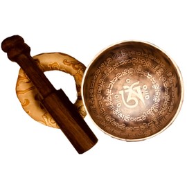 QT S Ancient Design Hand-Hammered Tibetan Singing Bowl Set for Master Chakra Healing Meditation Sound Bath & Mindfulness ~ Great Vibration Body Therapy ~Tibetan Singing Bowl made in Nepal (Small Art)