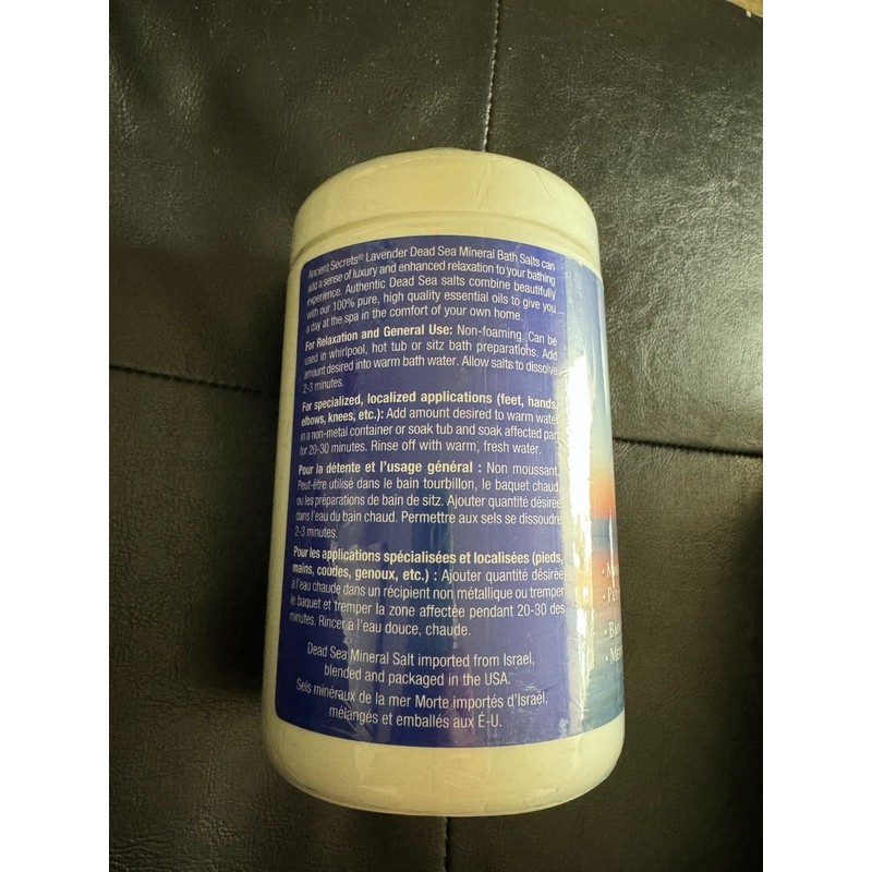 Ancient Secrets Dead Sea Mineral Baths Lavender 2 lbs Salt