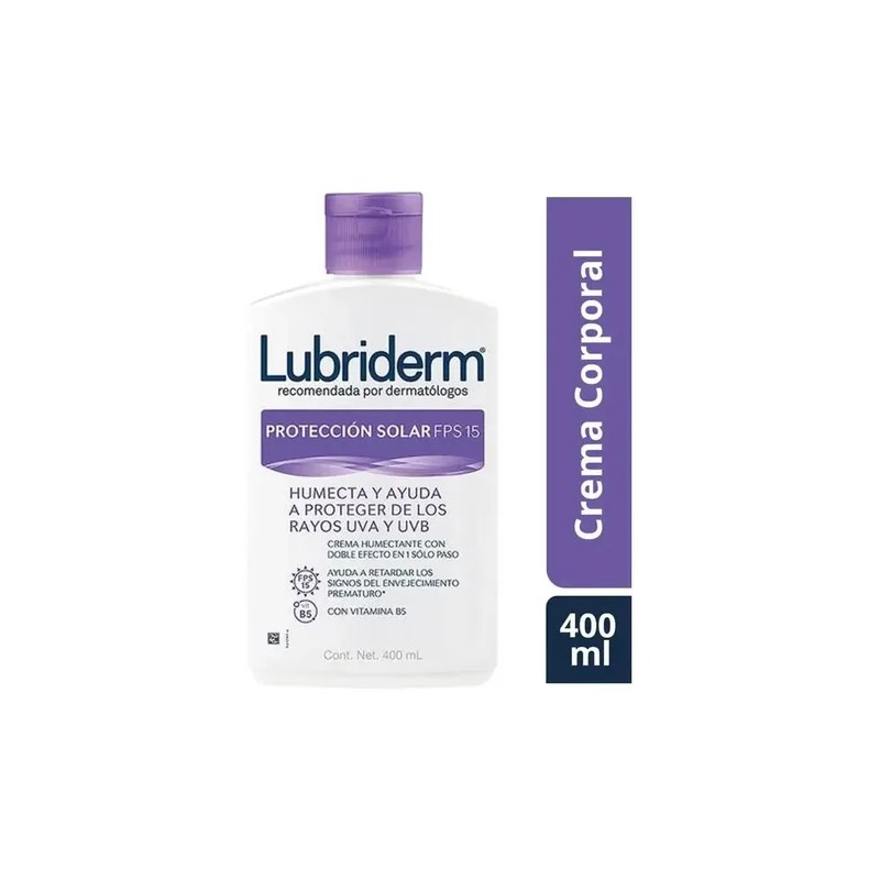 Lubriderm Crema Corporal con FPS 15 y Vitamina B5, Protección