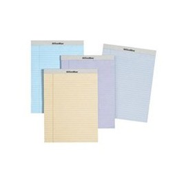 OfficeMax Pastel Perforated Pad, 8-1/2" x 11", Legal Rule, Assorted