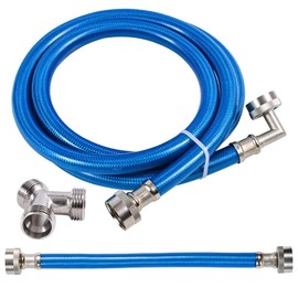 Steam Dryer Hose Installation Kit (6 FT) - Triple Layer Reinforced - PVC Coated Stainless Steel - 90 Degree Elbow, 1 Foot Inlet and Y Connector
