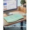 SABLUTE Wireless Keyboard and Mouse Combo, Ergonomic Wave with Wrist