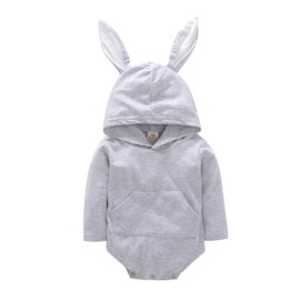 LIKPOJA Newborn Baby Girls My First Easter Bunny Outfits Gifts One-Pieces Clothes Set Onesie with Baby Bunny Ears Easter Hat Rabbit Rompers Easter Presents for Babies(E,3-6 Months)