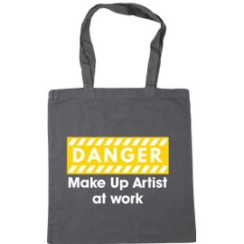 Hippowarehouse Danger Make Up Artist at work Tote Shopping Gym Beach Bag 42cm x38cm, 10 litres