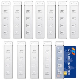 UOMTREO 12 Pcs Swipe Badge Holder ID Holder Rigid Vertical Half Card Swipe Card Holder, Transparent Half Card ID Badge Holders, Easy Swiping Access to Magnetic Strips on POS ID's & Credit Cards