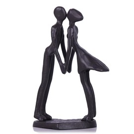 Figura de hierro para pareja, escultura romántica para 6 aniversario, boda o día de San Valentín, cifras de metal fundido para decoración del hogar, regalo único para ella, marido, esposa o pareja