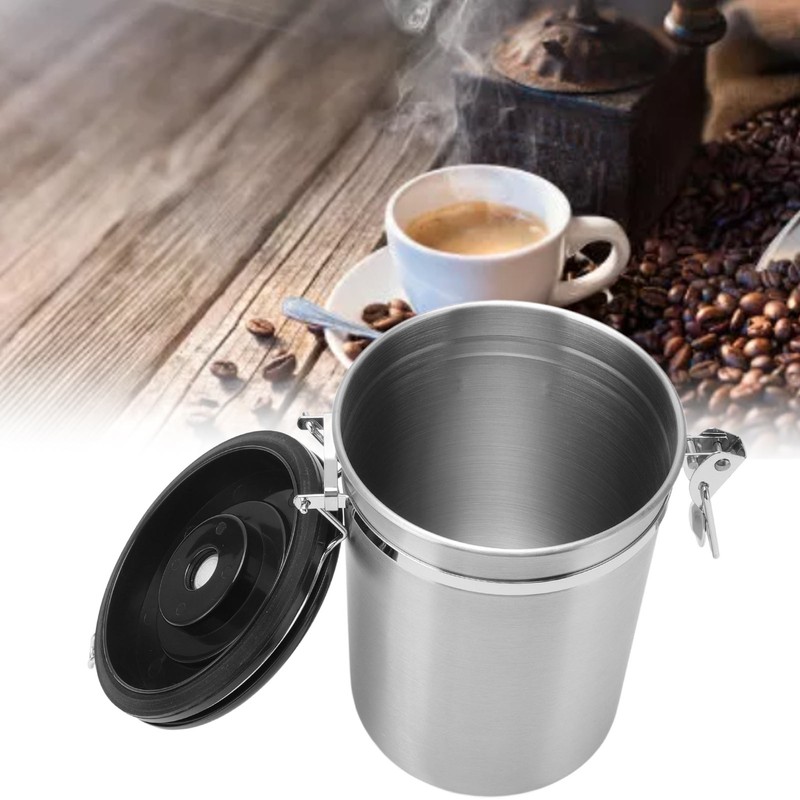 Coffee Bean Storage Stainless Steel Airtight Container Coffee with 30ml