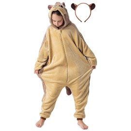 corimori Fluffy Marmot Costume for Children with Headband Carnival Fancy Dress Costume Onesie for Girls Boys Height 130-150 cm