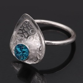 Londoner blauer Topas im Labor gezüchtet Edelstein-für Herren und Damen, alle Größen, 925 Sterling Silber Band Ring, Geschenkartikel, Schmuck TSR1003AT_27 (73 (23.2))