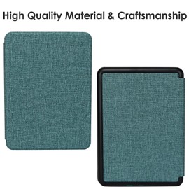 ZhaoCo Case for 7 Inch Kindle Paperwhite (12th Generation 2024), Kindle Colorsoft Signature and 7 Inch Kindle Paperwhite Signature Edition 2024 E-Reader, Slim PU Leather Protective Case - Green