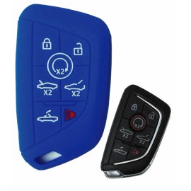 TheJacket Keyless Entry Key Fob Rubber Remote Cover C8 Corvette 2024 2023 2021 2022 - Blue