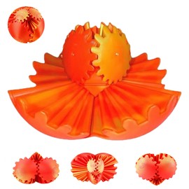 3D Printed Rotating Gear Ball – 3D Printed Stress Relief Toy, Stress Balls for Adults and Kids, Gear Sphere Fidget Toys, Anxiety Relief Gift for Friends and Family (orange)