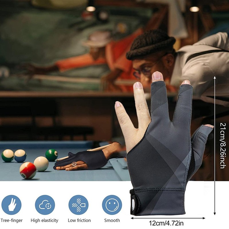 3 Open Fingers Billiard Gloves for Men Women Elastic Non