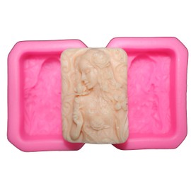 LVDGE 2 Pack Silicone Soap Mold for Natural Skincare Soap Making, DIY Art Soap and Aromatherapy Product (Girl)