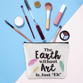 JEFBFBWE Makeup Bag for Art Teacher,Gifts for Artists Women,Art Teacher Cosmetic Bag,Artist Themed Gifts for Birthday,Christmas,Travel Toiletries Cosmetic Bag, Artist's Money Pouch