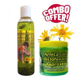 Arnica Massage Set 125g Ointment + 6oz Oil Natural Botanical Body Care Bundle for Massage Skin Comfort Self Care Gift Pack