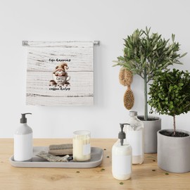 CUANFDDSF Coffee Gnomes Coffee Bar Decor Kitchen Towels, Coffee Lover Gifts for Women Girls, Coffee Bar Accessories Decoration Tea Towels Kitchen Hand Towels 16x24 Inch for Coffee Station Decor