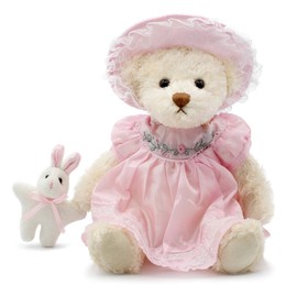 oits cute Small Baby Teddy Bear with Cloth Cute Stuffed Animal Soft Plush Toy 10" (Pink Sleepwear)