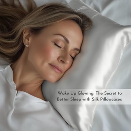 SnooozeGo Pure Silk Pillow Cases - 100% Mulberry Pillowcase for Women, Luxurious Silk Pillow Case for Hair and Skin Care, Breathable, Anti Wrinkle, 19 momme, 40 x 35 cm - Cream