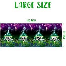 AwserTantue 6 Pack Green and Purple Monster Truck Tablecloths - Monster Truck Happy Birthday Disposable Rectangle Table Cover for Baby Shower Kids Birthday Party Dinner Table Decoration 108×54 Inches