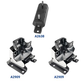 Set of 3 Engine Motor Mount & Trans Mount Compatible with 99-06 Silverado Tahoe Sierra 1500 V8 4.8L 5.3L 6.0L 4WD Auto Trans, OE: A2909, A2909, A2638