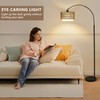 Heemab Modern Arc Floor Lamp with Remote for Comforting Lighting,