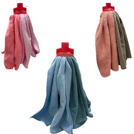 Replacement Microfibre Mop with Double Fibres, New Generation Microfibre Floor Mop for All Surfaces Parquet and Tiles, Random Colour as in Photo Art 02965