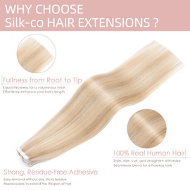 20 + 40 Pieces Real Hair Tape Extensions