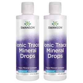 Swanson Concentrace Trace Mineral Drops 8oz-Complete Mineral Complex for Energy, Hydration, & Electrolyte Balance Over 72 High Absorption Ionic Minerals Such As Magnesium, Potassium, Calcium (2 Pack)