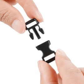 Grenhaven 10 Pcs Set Mini Plastic Snap Buckles for 3/8” Straps, 1.1x0.6x0.2 inches Clip Fasteners for Dog or Cat Collars, Closures for Paracord Bracelets, Drawstrings, Braiding, Backpack Straps, Black