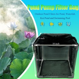 PurifyLogix 10 inch Large Pond Pump Filter Upgraded 2.0, Extended Anti-Clogging Outdoor Mesh Water Pump Cover Barrier Box, Nylon Mesh Bag+Brackets, Outdoor Pond Filters for Pond, Koi Pond and Pool