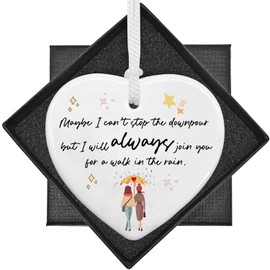 Best Friend Gift, White Ceramics Encouragement Gifts, Heart Shaped Friendship Plaque Crafts, Friendship Gifts for Women Sister Friends Hard Times Support Gifts, Tough Time Gift