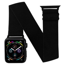 JEMACHE Elastic Arm/Ankle Band for 41/40/38mm iWatch Series Ultra 9 8 7 6 SE 5 4 3 Strap, Unisex Sport Watch Armband/Ankleband (Black)
