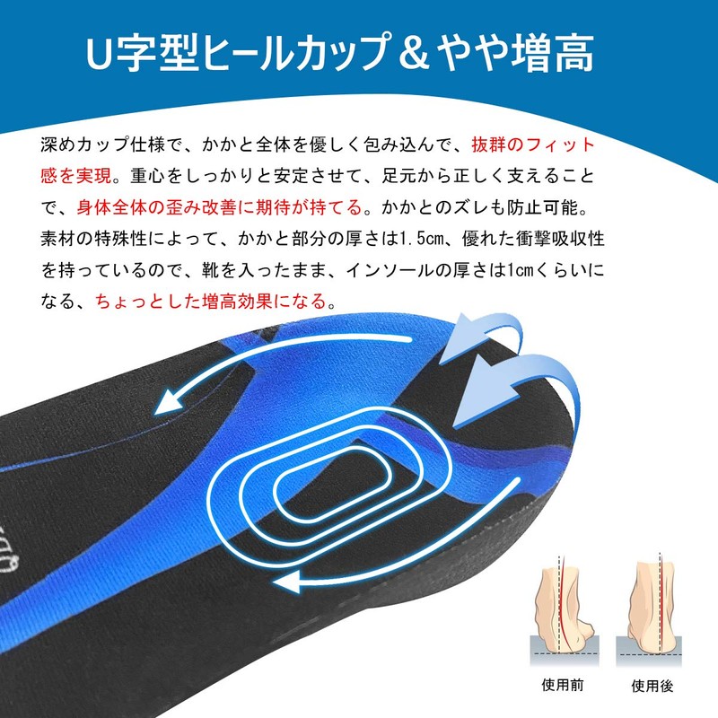 Insole, Shock Absorption, Flatfoot, Arch Support, Sports, Heel, Plantar Fasciitis,