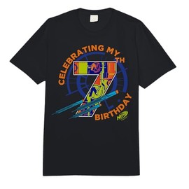 Nerf Birthday Celebrating My 7th Birthday Vintage Logo Comfort Colors Adult Heavyweight T-shirt