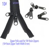 Leekayer 10PCS #10 Black Reversible Pulls for Resin Plastic Zippers