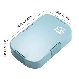 Brotdose Kinder mit Fächern Bento Box Auslaufsicher Robust Lunchbox BPA-Frei,Schule mit 6 Unterteilung Variablen Fächern für Jungs Mädchen Kindergarten,Picknicks Mikrowellen und Spülmaschinenfest,Blau