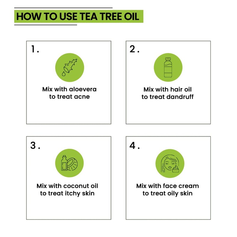 Rey Naturals Tea Tree Essential Oil for Skin, Hair and