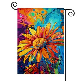 YBTLhome Summer Sunflower Garden Flags, Welcome Summer Garden Flag, 12x18 Inch Vertical Double Sided Burlap, Porch Yard Lawn Flag, Outdoor Patio House Decor