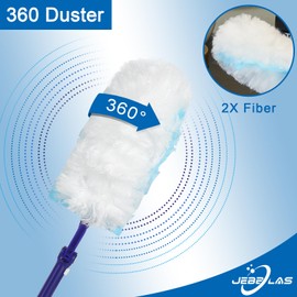 JEBBLAS Recambios de plumero resistentes, repuestos de plumero de 360 grados, cabezal de plumero electrostático resistente, total 30 unidades