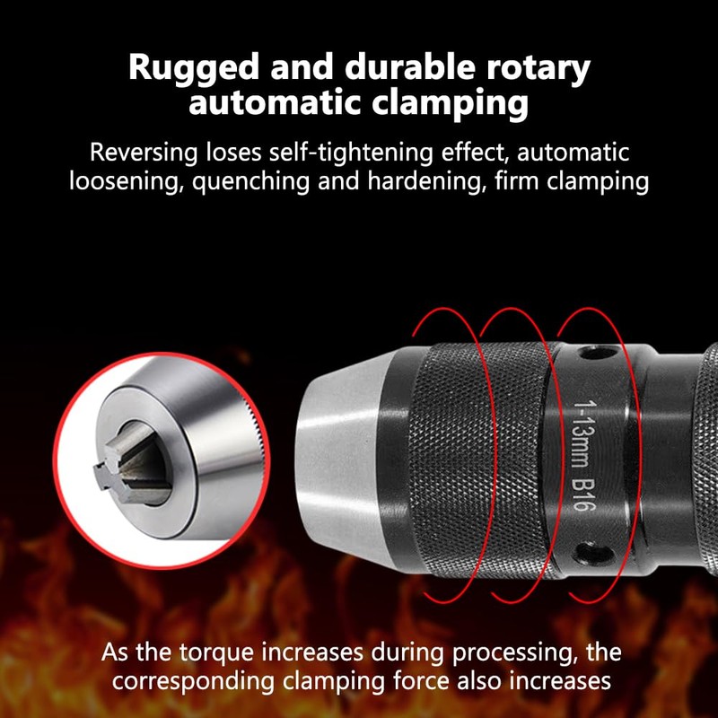 YUMILI Self Tensioning Drill Chuck, 0-13 mm 1/2 Inch Self-Clamping