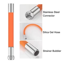 Universal Faucet Foaming Extension Tube 360° Rotatable Free Bending Tap Aerator, Faucet Lengthening Extender, Splash Head for Wash Basin Faucet,G1/2" Connector